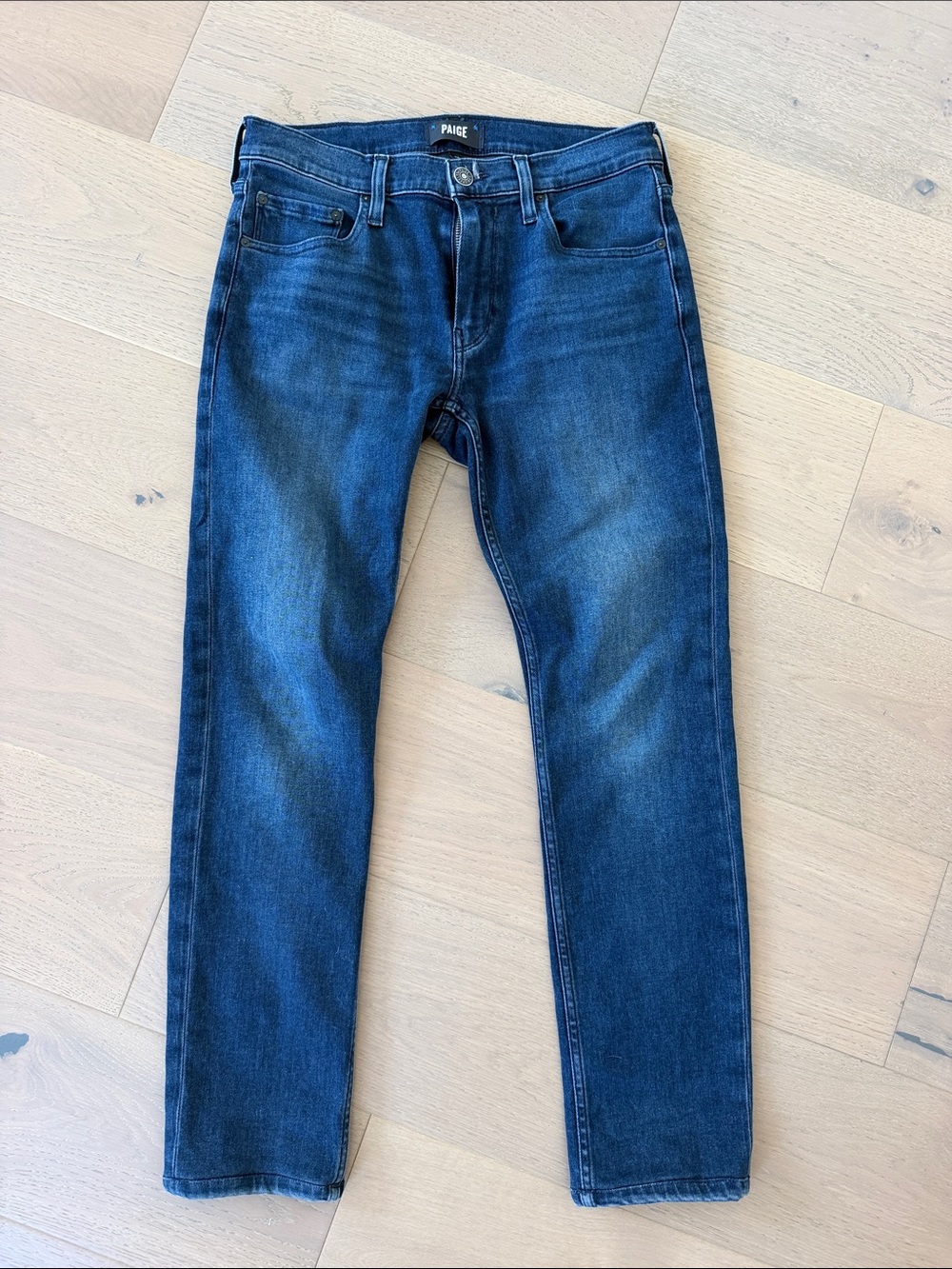PAIGE Men's Slim Straight Jeans in Indigo Blue Wash